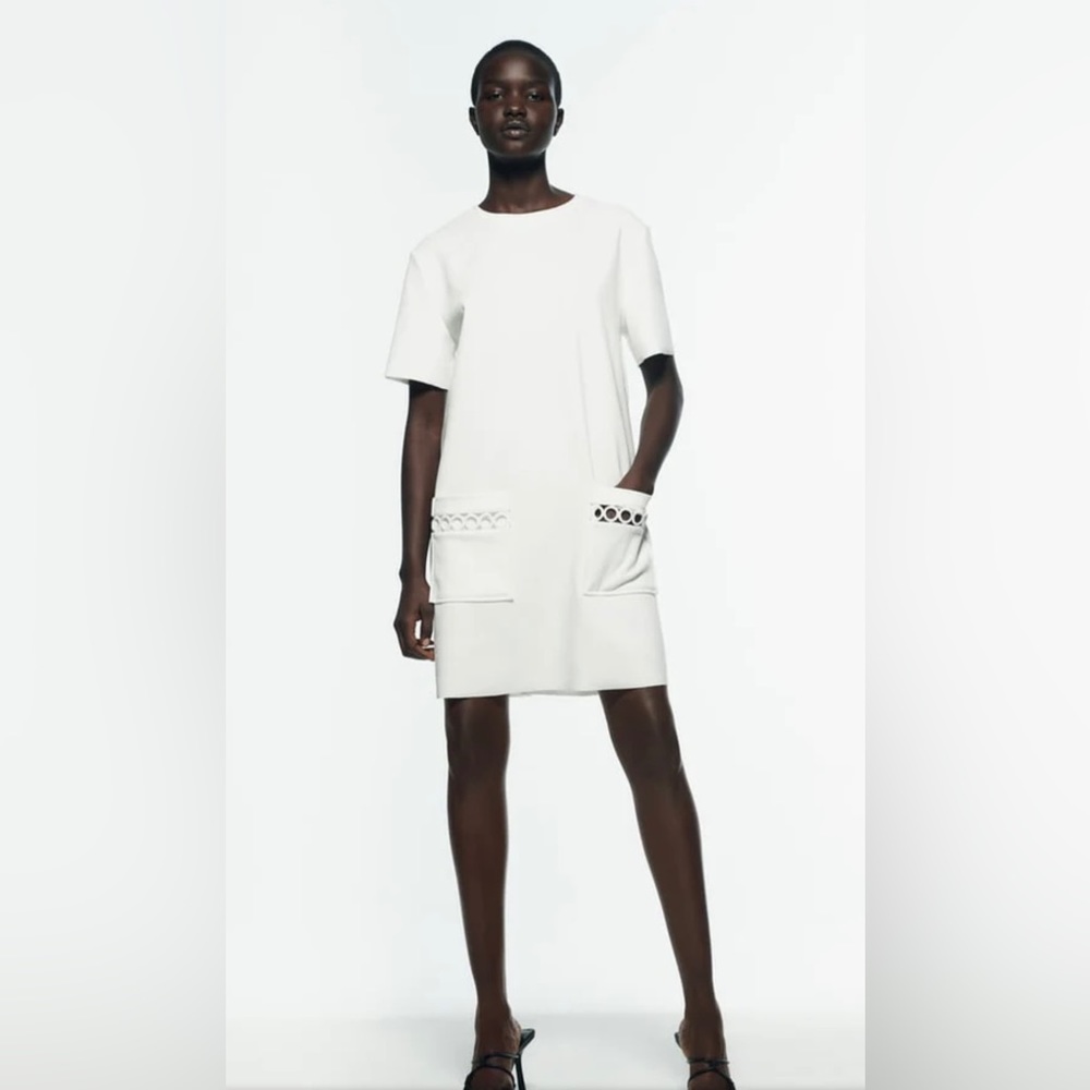 Zara SUEDE POCKET DRESS Size Large